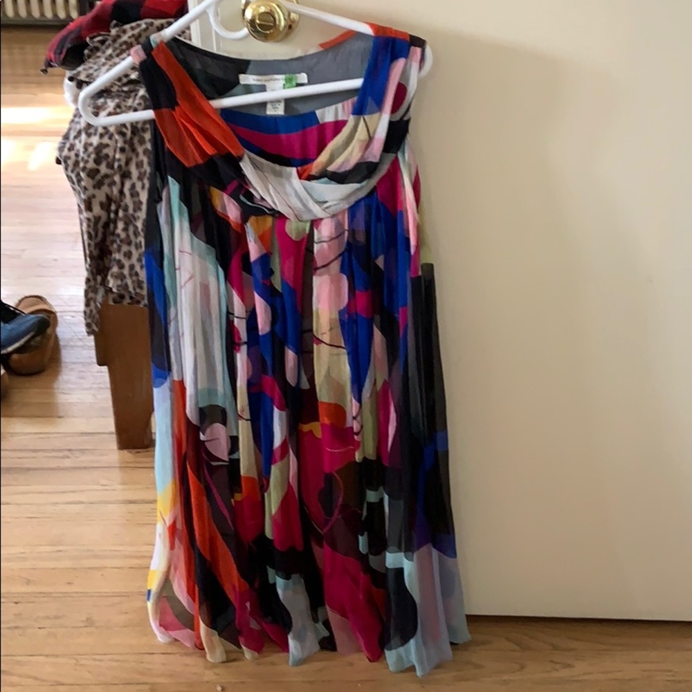 Multi colored silk dress